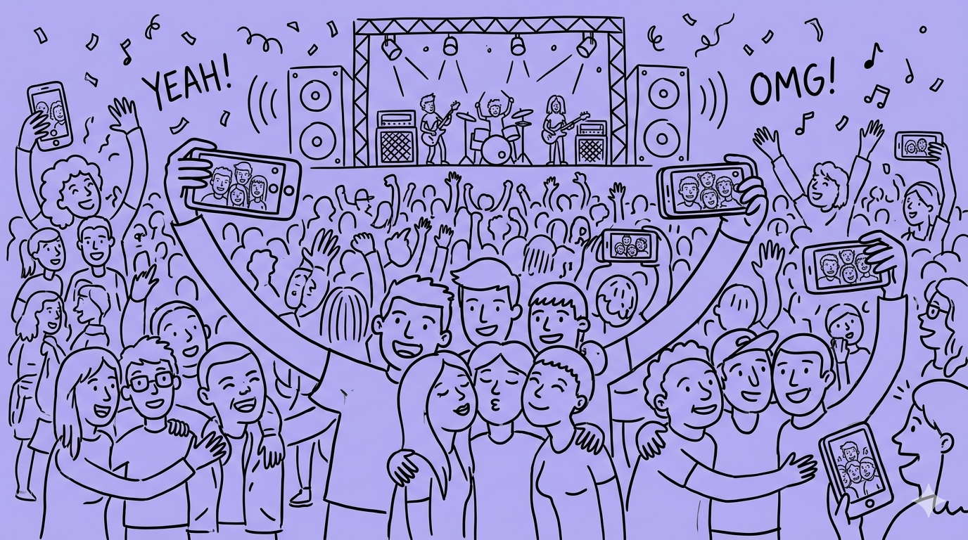 Concert crowd illustration